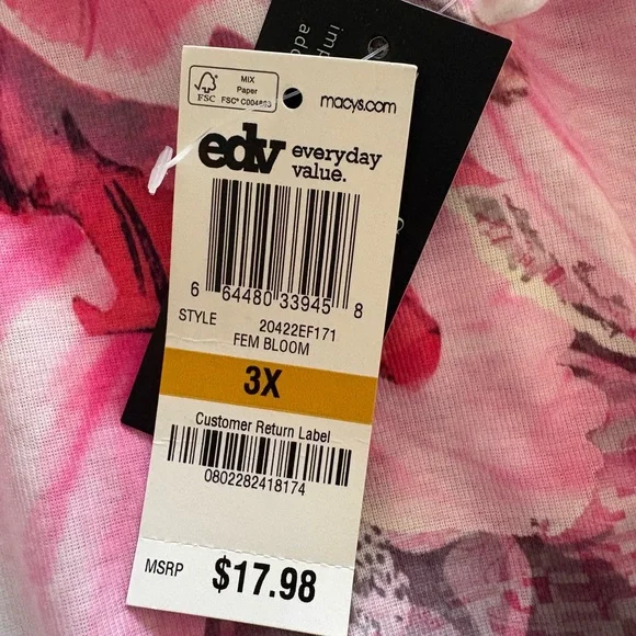 Style & Co. Floral Pink Women's Top - Picture 4 of 5